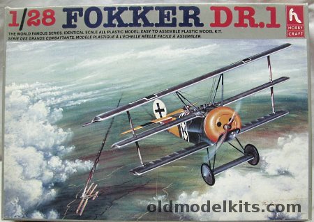 Hobby Craft 1/28 Fokker DR-1 Triplane - (ex-Revell), HC1701 plastic model kit
